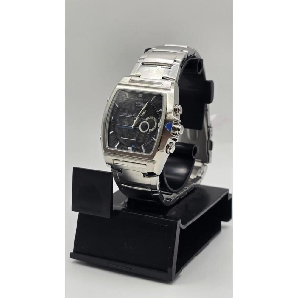 Casio EFA120D-1AV Edifice Combo Silvertone Watch 100 Meter WR Chronograph New